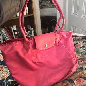 Longchamp Pink Tote Bag with Spacious Design
